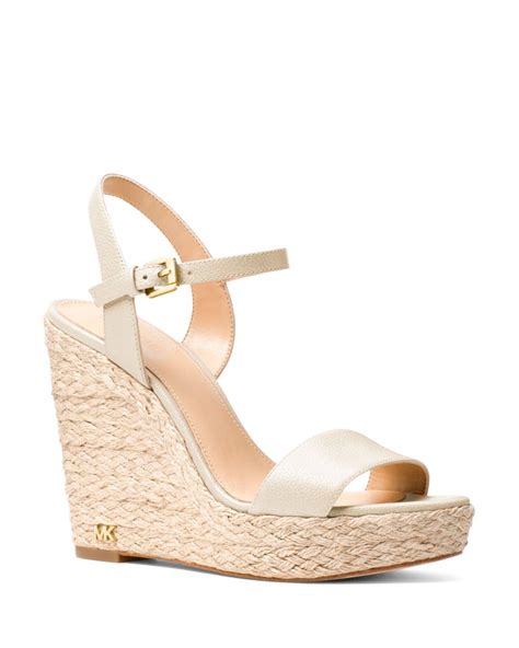 michael kors women's jill leather espadrille platform wedge sandals|jilly platform wedge sandals.